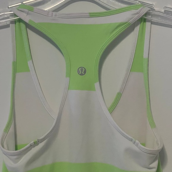 Lululemon Cool Racerback White Neon Green 4 NWOT - Picture 7 of 9